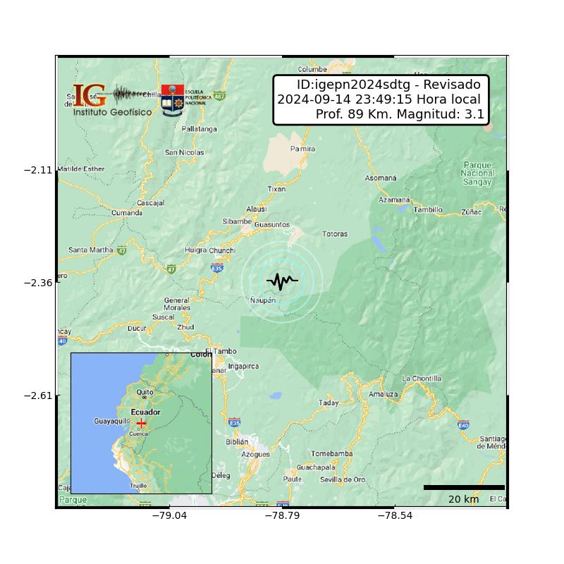 Registran sismo de magnitud 3,1 en zona andina de Ecuador