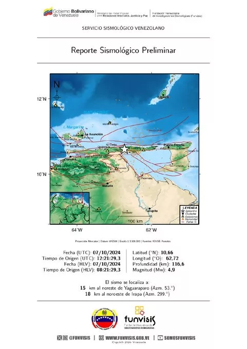 Sismo de magnitud 4.9 se registró{o en Sucre