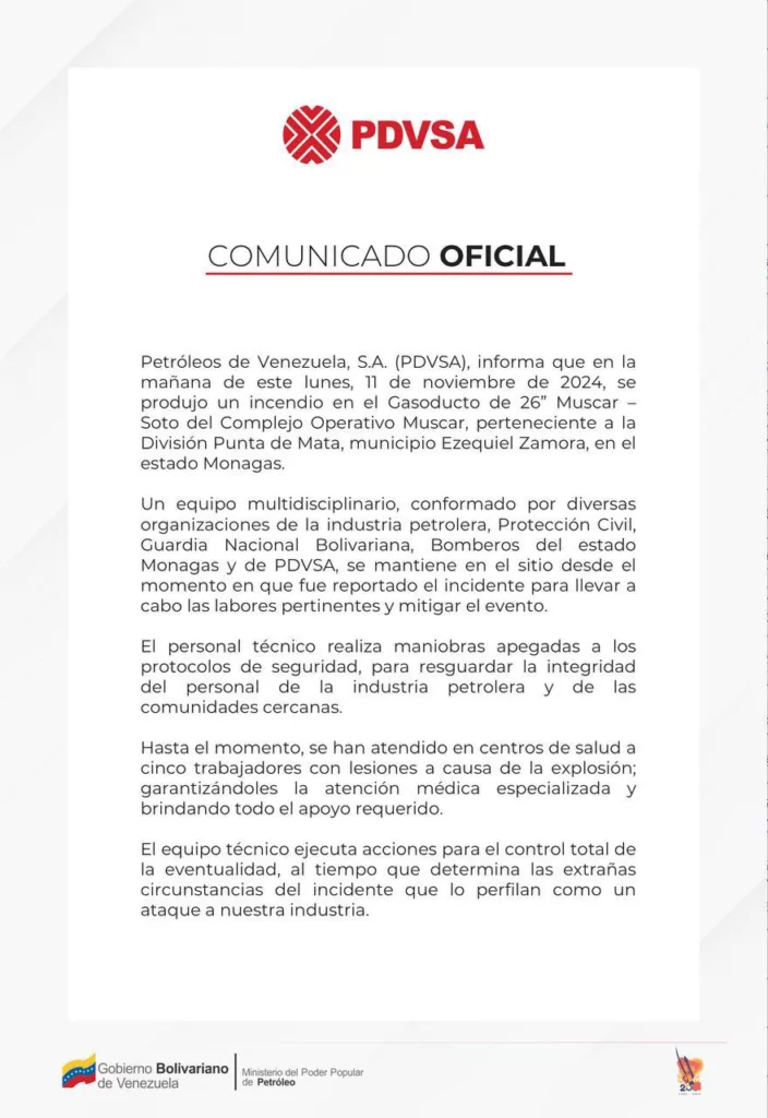 pdvsa comunicado