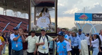 La Divina Pastora fue recibida por el equipo de los Cardenales de Lara