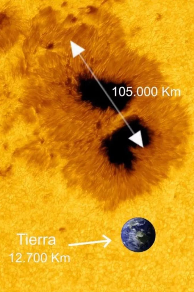 Astrónomos mantienen una observación exhaustiva de una impresionante mancha solar que ha surgido en la superficie del Sol y que podría representar un potencial riesgo para la Tierra.