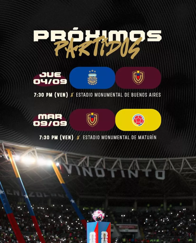 Vinotinto ya tiene fechas para los últimos encuentros de las eliminatorias