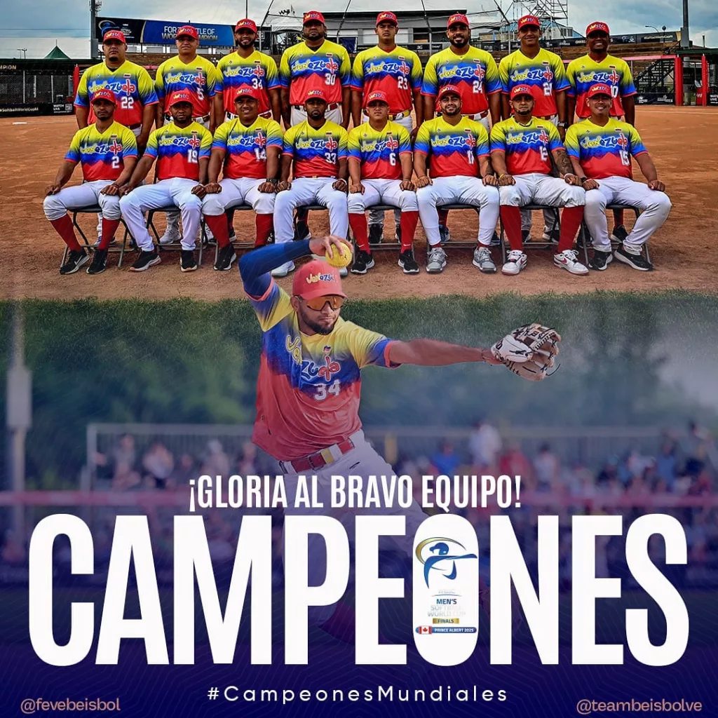 Venezuela es campeón de la Copa Mundial de Softbol Masculino