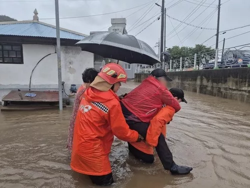 lluvias en Corea del Sur
