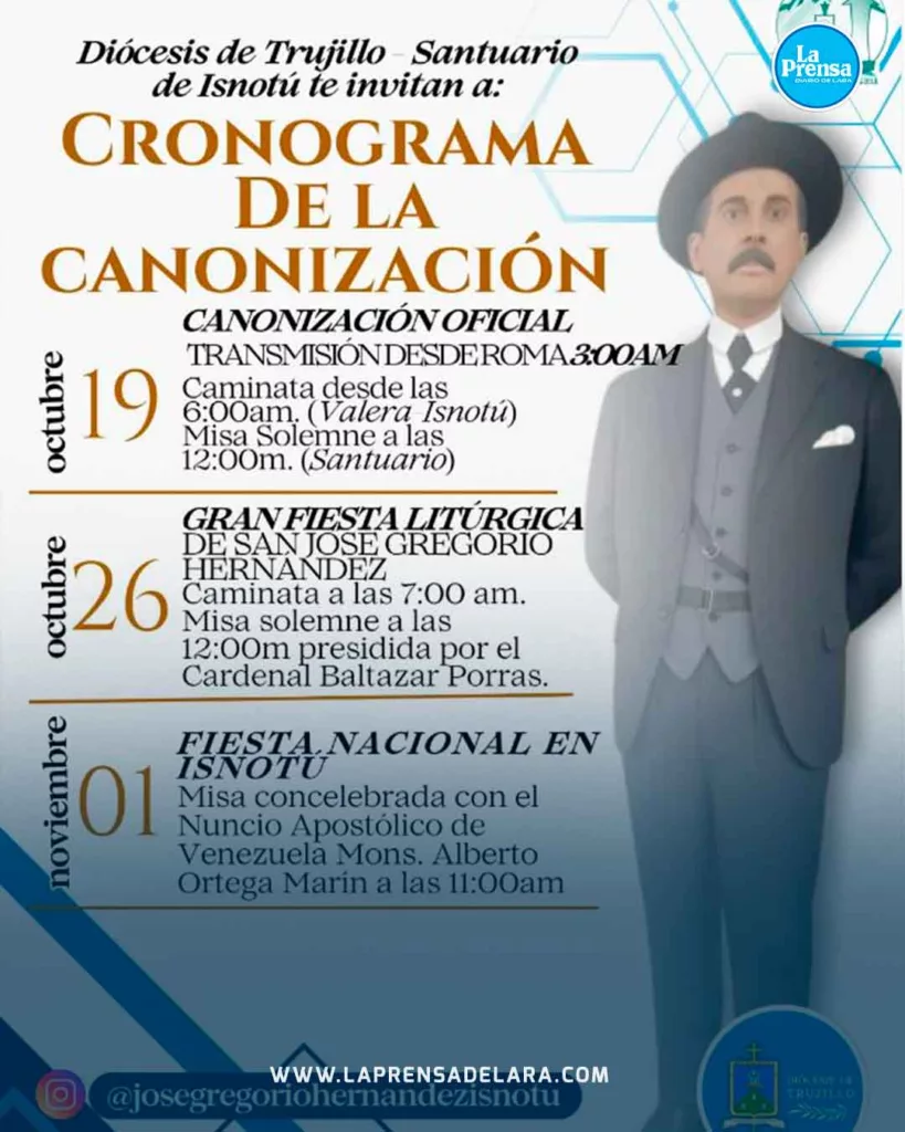 Actividades por canonización de José Gregorio Hernández