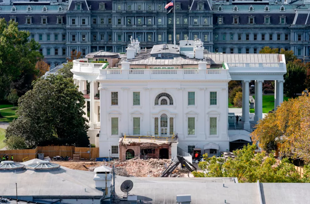El Ala Este de la Casa Blanca desaparece para dar paso a un salón de baile de $300 millones