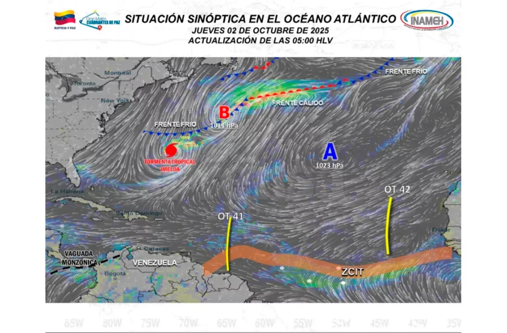 Inameh: onda tropical 42 llegará a Venezuela entre el 8 y el 9 de octubre
