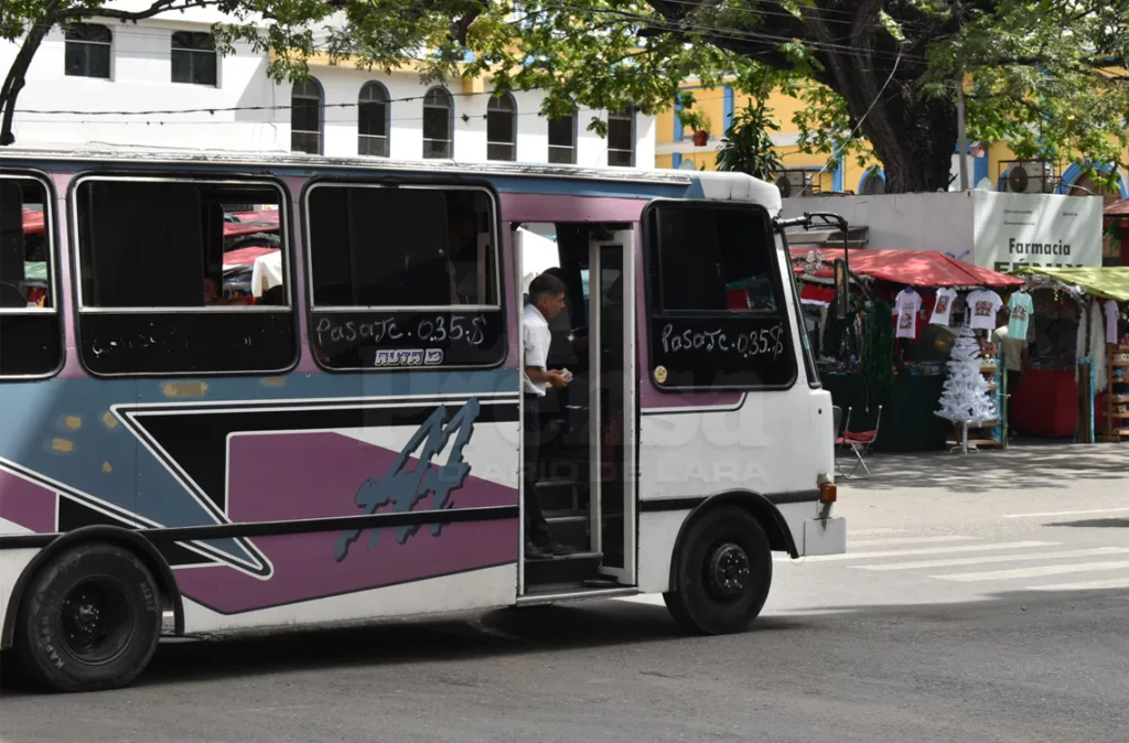 Transportistas fijan el pasaje a $0,35$ en Lara