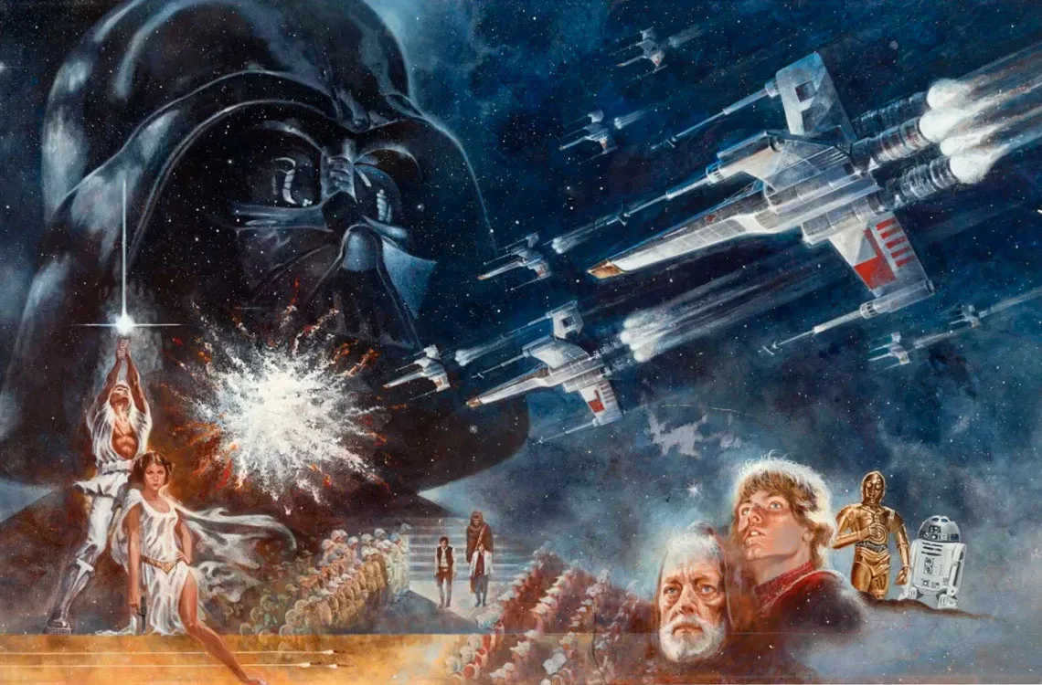 La pintura del cartel original de Star Wars establece récords al venderse en una subasta por casi $3.9 millones
