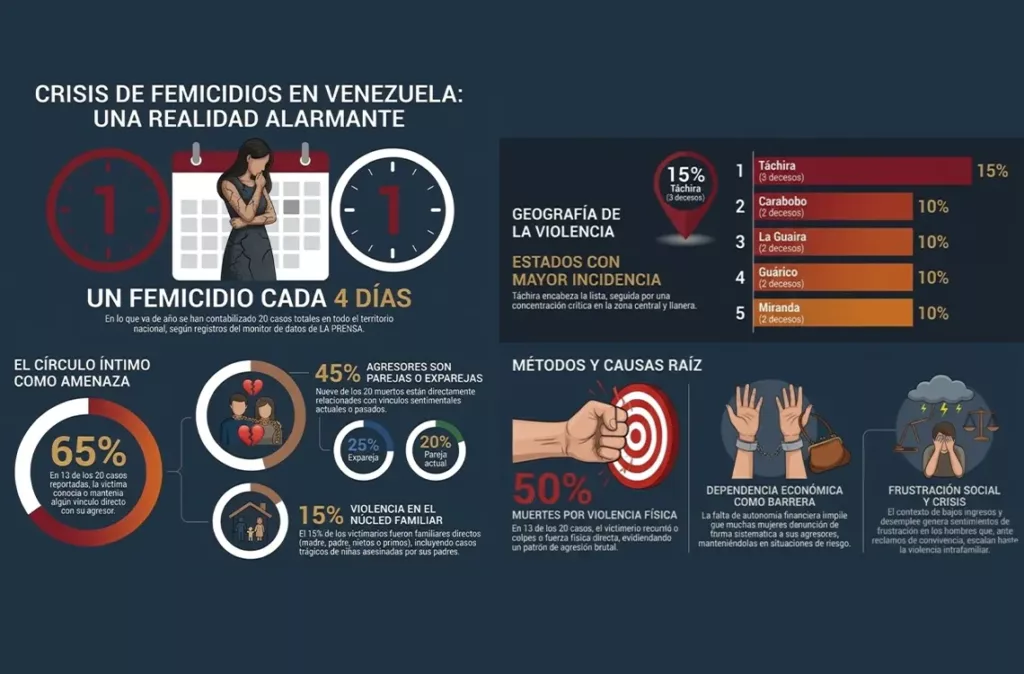 Femicidios en Venezuela 2026 Una mujer es asesinada cada cuatro días