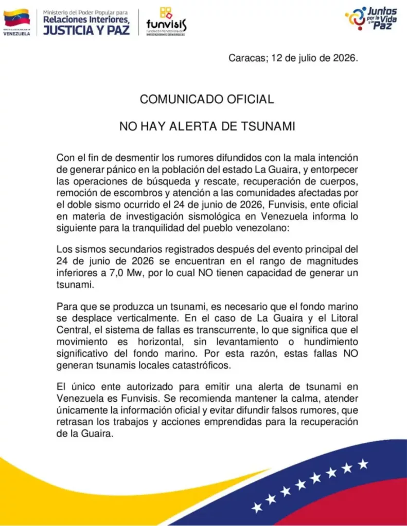 Funvisis desmiente rumores sobre alerta de tsunami en las costas venezolanas