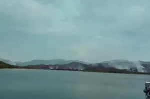 Despliegan comisión mixta para combatir incendio forestal en el Embalse Los Quediches del municipio Torres