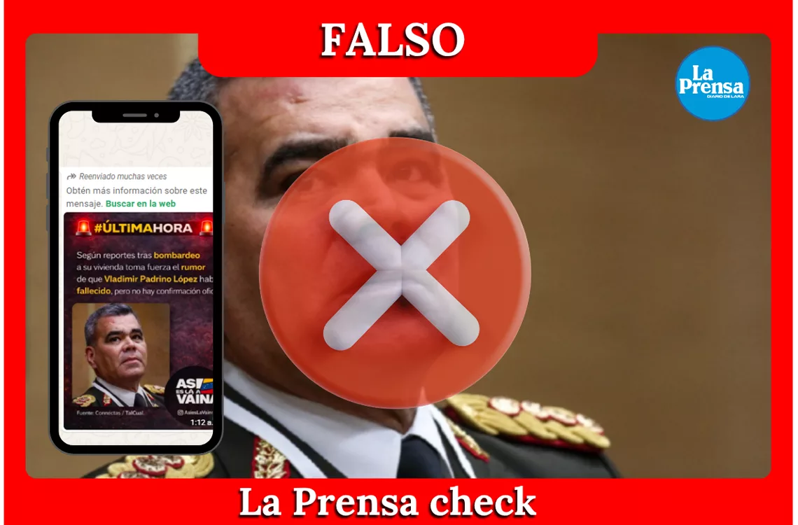 Es falso que Padrino López murió en un bombardeo como aseguran en una cadena de WhatsApp