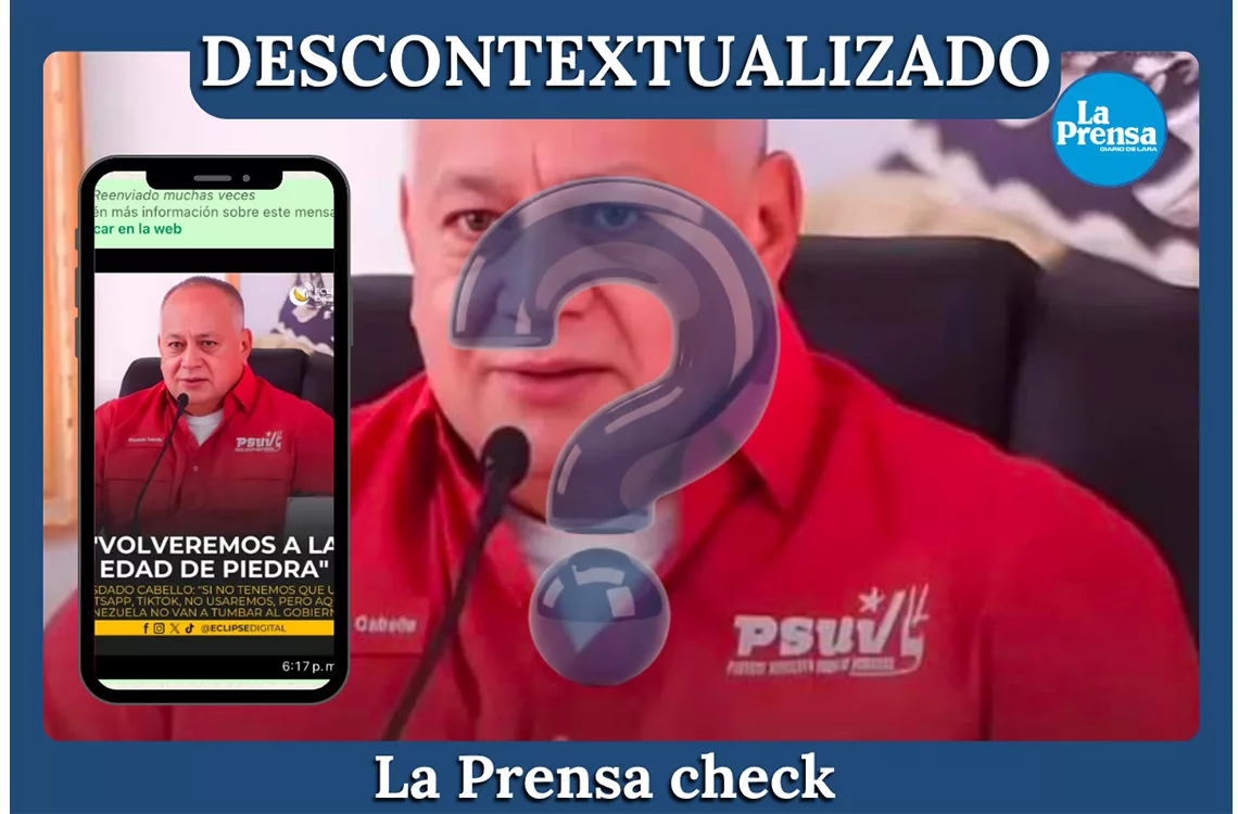 Está descontextualizada la publicación en la que aseguran que Diosdado Cabello anunció la restricción de redes sociales en Venezuela
