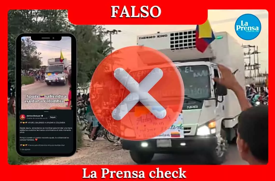 Es falso que camiones llevaron ayuda humanitaria de Venezuela a Colombia tras el terremoto del 10 de agosto