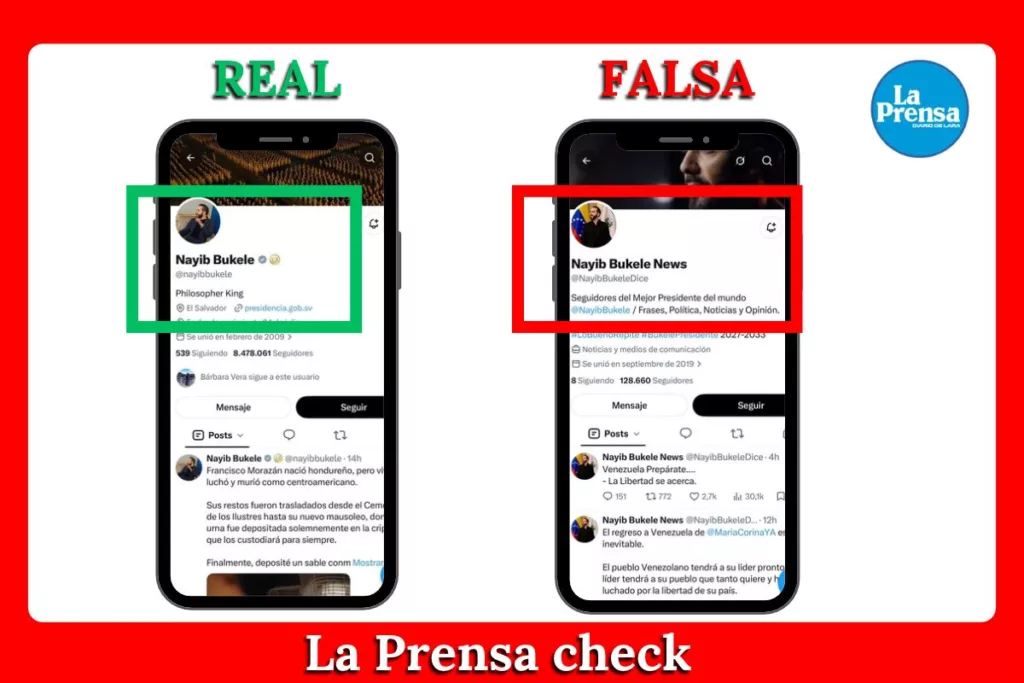La cuenta que publicó el mensaje no es la cuenta oficial de Bukele