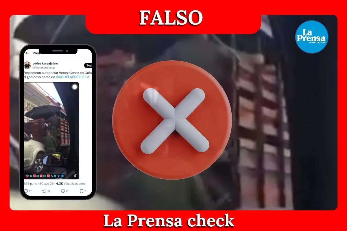 Es falso el video que muestra a migrantes venezolanos siendo deportados de Colombia en camiones por órdenes del presidente De La Espriella