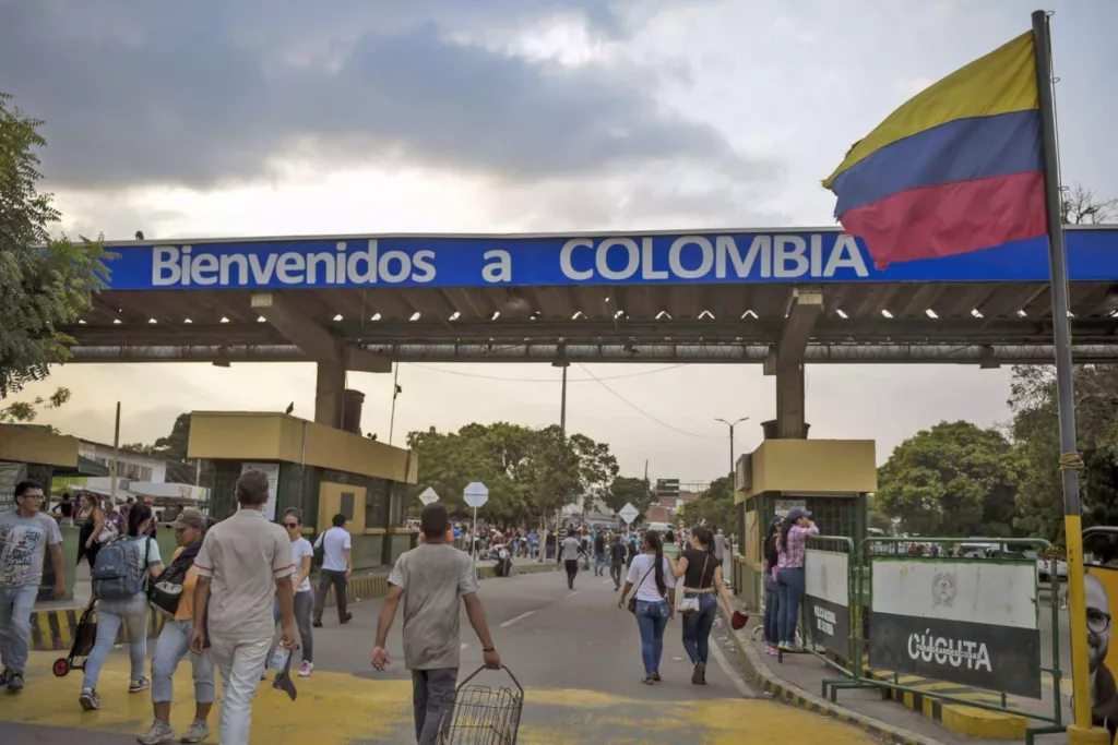 Frontera Venezuela Colombia. Foto de archivo