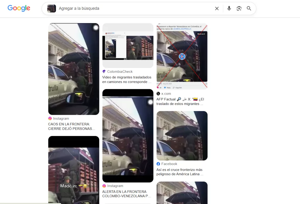 Una búsqueda en Google confirma que el video es real pero no actual