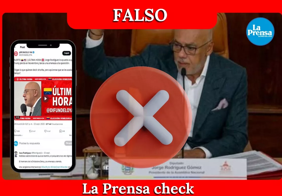 Es falso que Jorge Rodríguez amenazara a Donald Trump durante la sesión de la Asamblea Nacional del 23 de septiembre