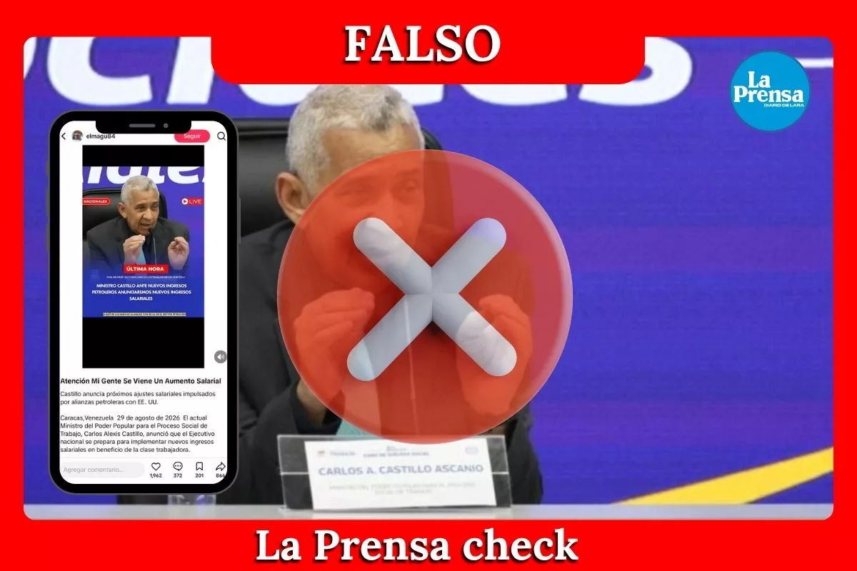 Es falso que el Ministro de Trabajo en Venezuela anunció un aumento salarial luego del acuerdo petrolero firmado entre Estados Unidos y Venezuela