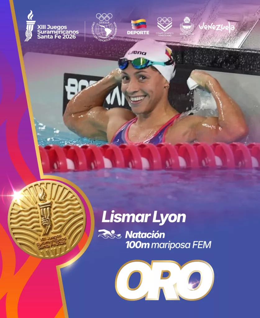 Lismar Lyon brilla en natación con doble oro en Santa Fe 2026