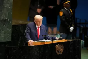 Donald Trump durante su discurso en la Asamblea General de las Naciones Unidas