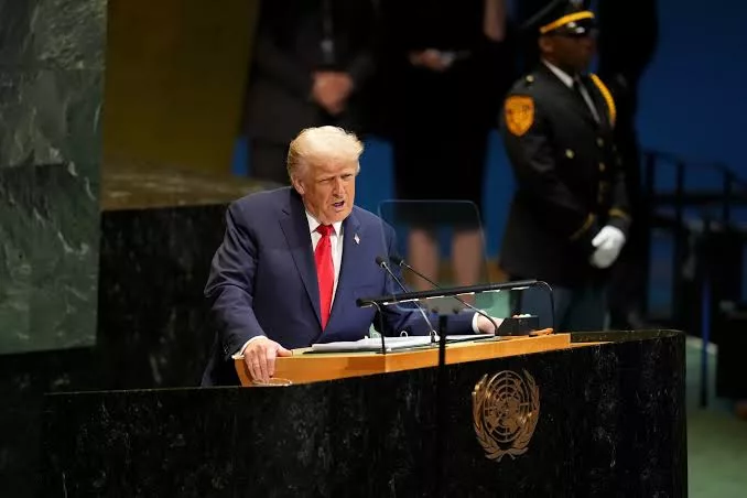 Donald Trump durante su discurso en la Asamblea General de las Naciones Unidas