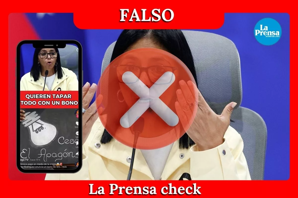 Es falso que Delcy Rodríguez aprobó un bono de 150 dólares para luchar contra los cortes eléctricos