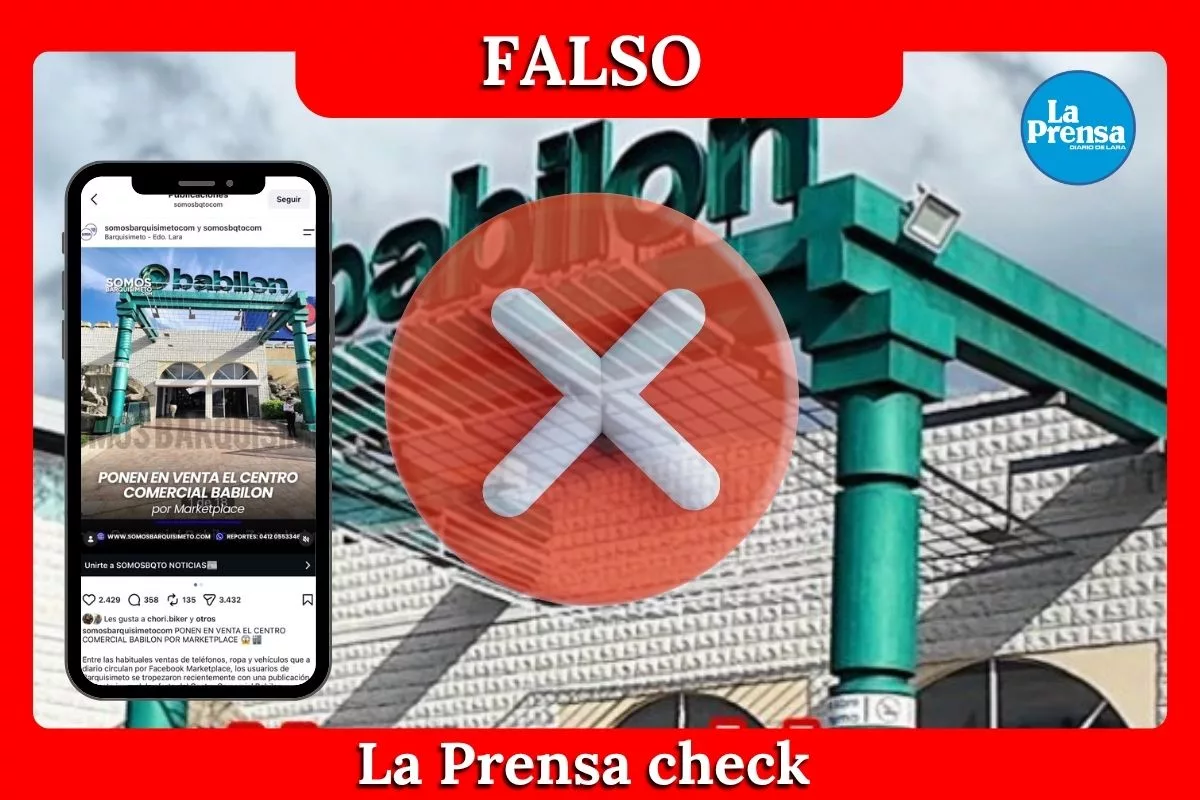 Es falso que el centro comercial Babilon en Barquisimeto fue puesto a la venta en Marketplace