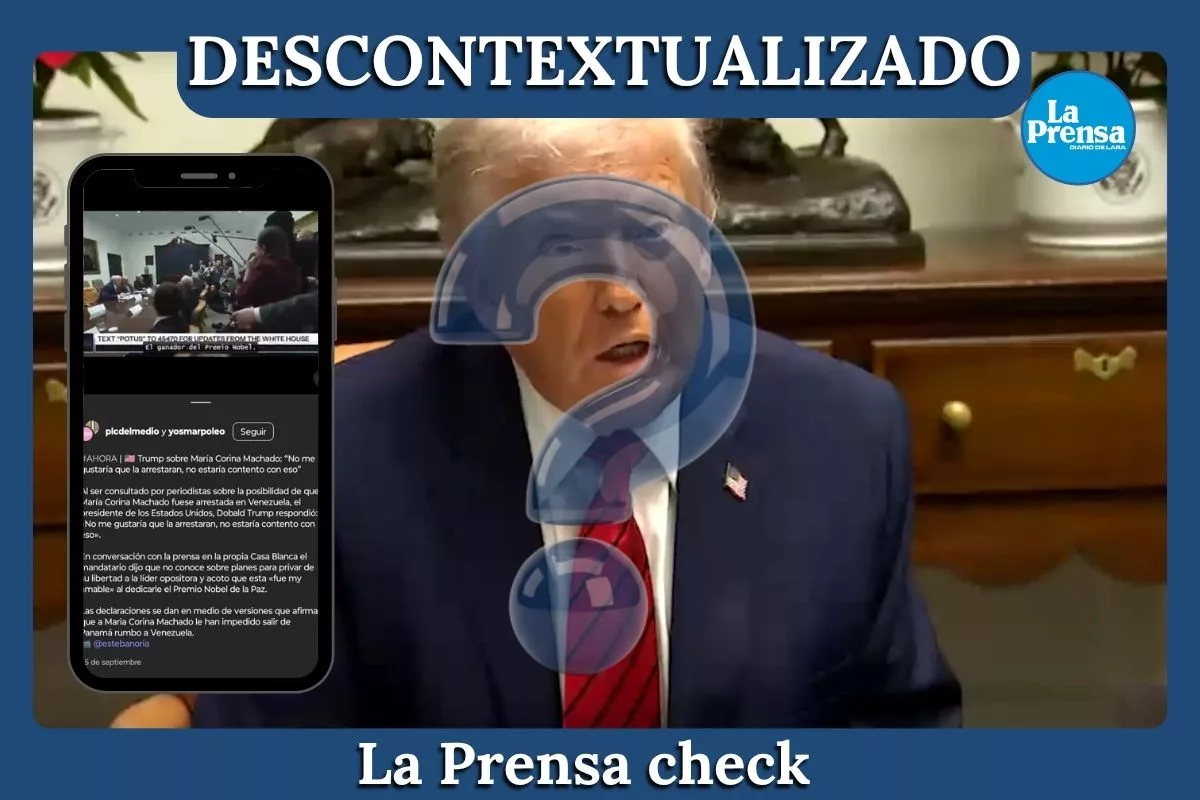Está descontextualizado el video en el que Donald Trump dice que no le gustaría que arrestaran a María Corina Machado
