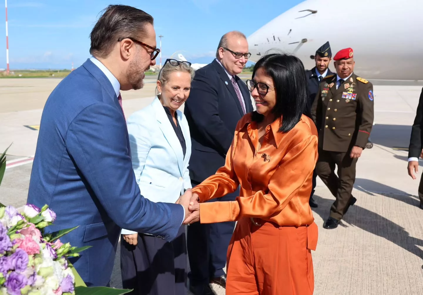 Delcy Rodríguez recibida por representantes de la FAO
