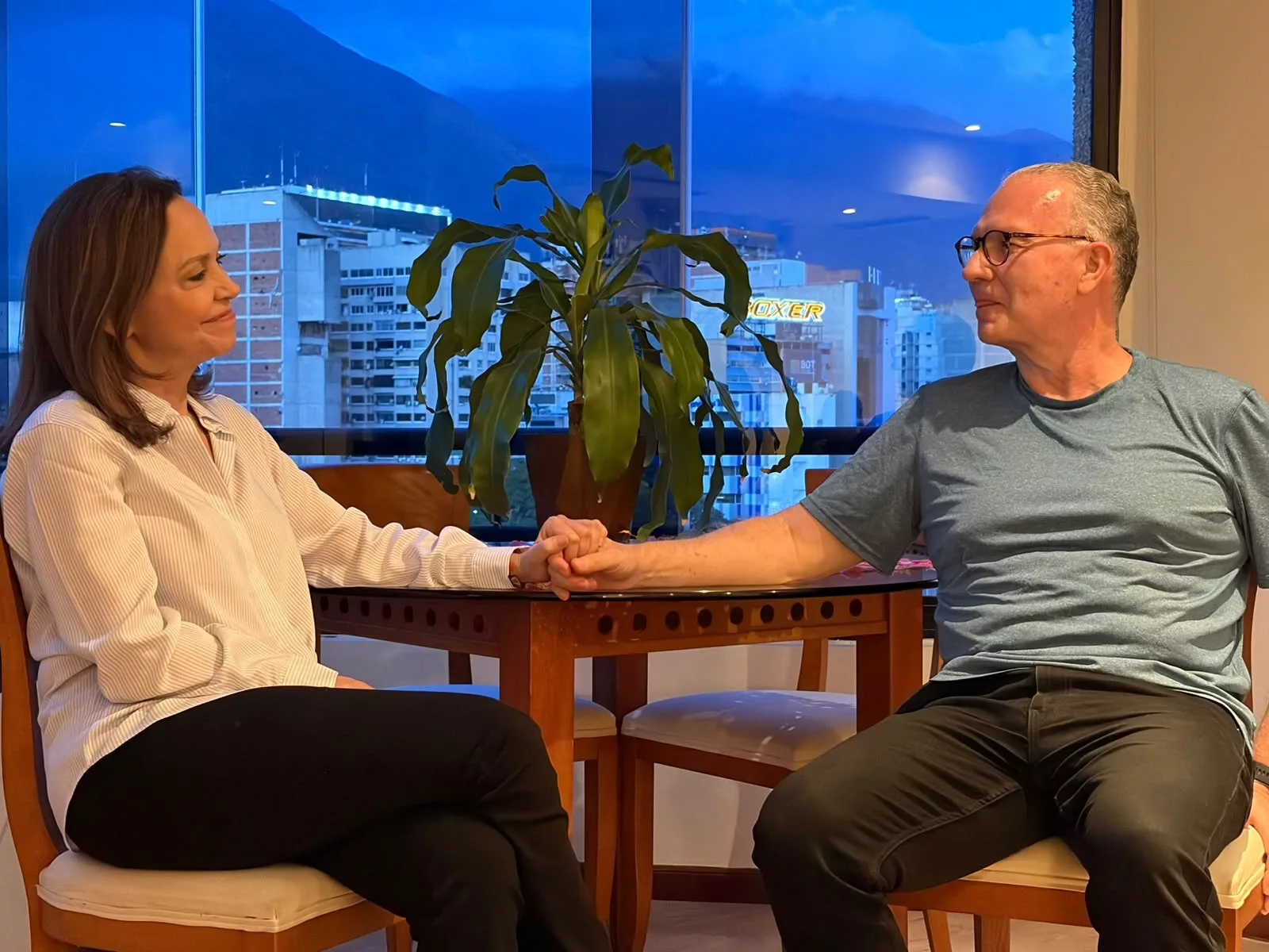 María Corina Machado junto a Perkins Rocha