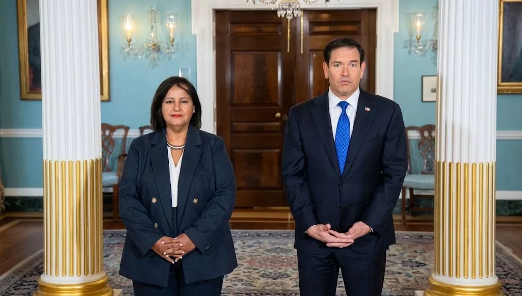 Marco Rubio y Dinorah Figuera se reunieron en Washington para respaldar la mesa de diálogo y la transición democrática